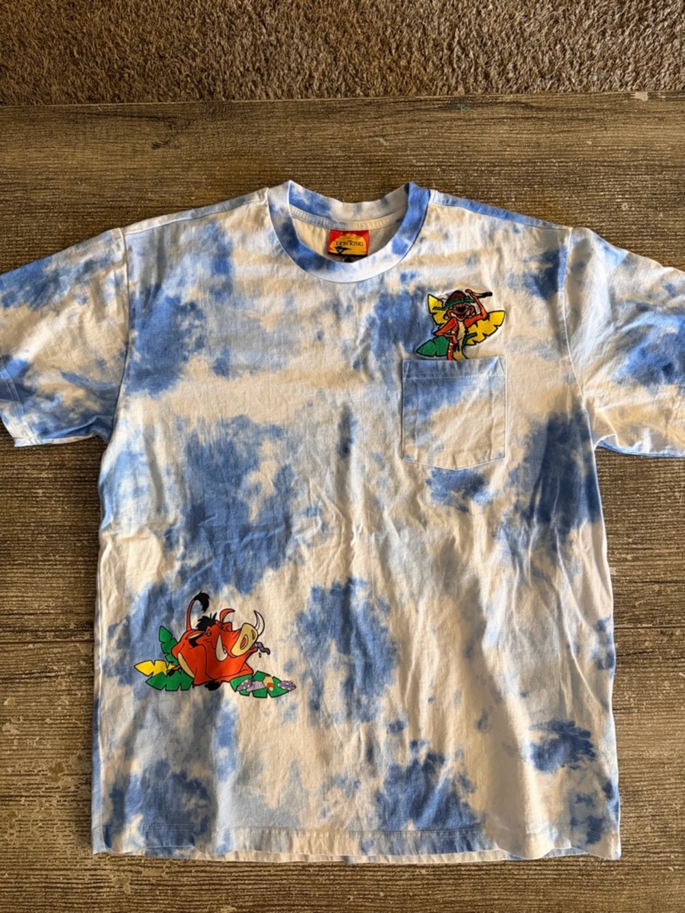 Disney The Lion King Pumbaa and Timon tie dye pocket t-shirt